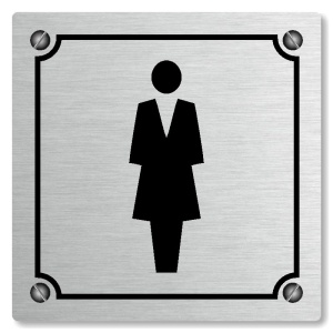 WC ženy, 100x100mm, stříbrná, Kansas